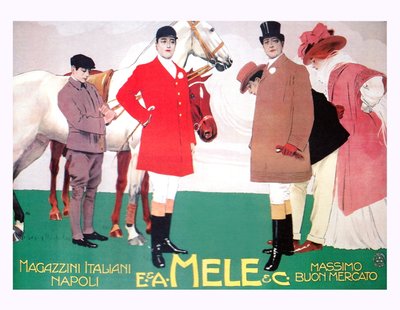 Moda per il set equestre di ricchi patroni da Leopoldo Metlicovitz