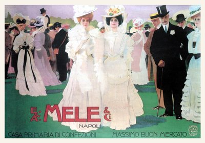 Moda Mele per i ricchi alle corse da Leopoldo Metlicovitz