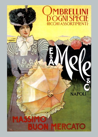Ricco assortimento di ombrelli da Mele da Leopoldo Metlicovitz