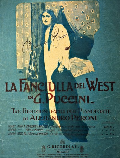 Pagina del titolo di Leopoldo Metlicovitz (1868-1944) di una riduzione per pianoforte di Alessandro Peroni per l
