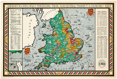 Una mappa di Inghilterra e Galles da Leslie MacDonald Gill