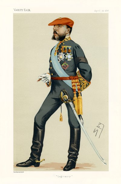 Don Carlos, Duca di Madrid - ritratto in piedi da Leslie Matthew (1851 1922) Ward