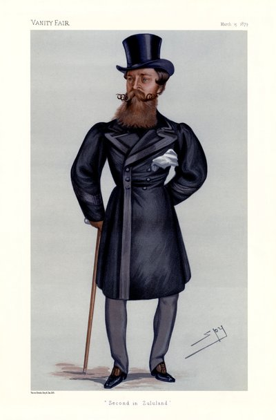 Maggiore Generale Henry Hope Crealock - ritratto in piedi con bastone e cilindro da Leslie Matthew (1851 1922) Ward