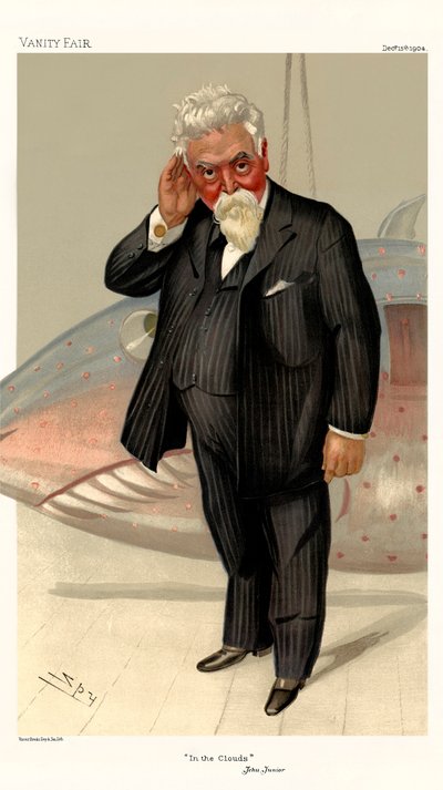 Sir Hiram Stevens Maxim - ritratto in piedi da Leslie Matthew (1851 1922) Ward