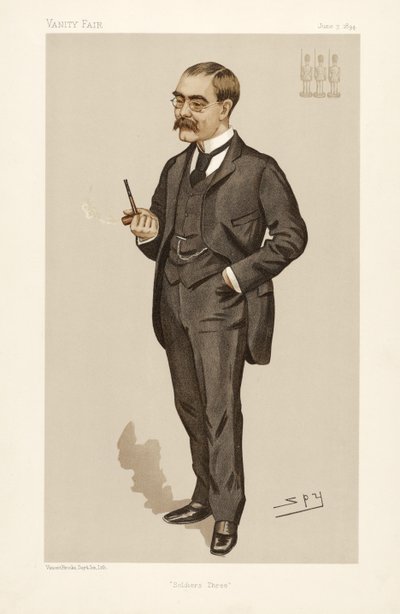 Rudyard Kipling (1865 - 1936), da Vanity Fair, pub. 1894 (litografia a colori) da Leslie Matthew Ward