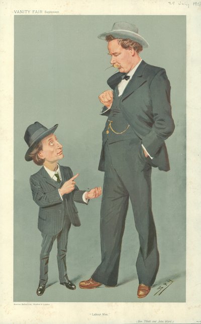 Ben Tillett e John Ward, uomini del lavoro, 29 luglio 1909, caricatura di Vanity Fair da Leslie Matthew Ward