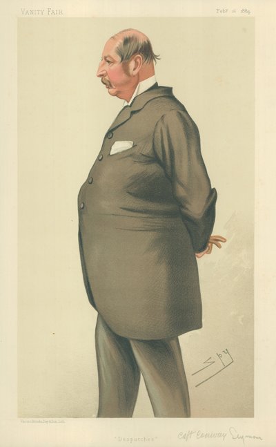 Capitano Conway Seymour, Dispacci, 16 febbraio 1884, caricatura di Vanity Fair da Leslie Matthew Ward