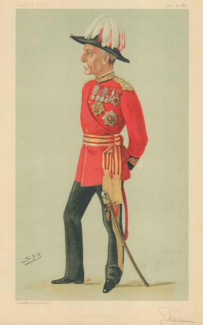 Generale Sir Frederick Charles Arthur Stephenson, Caro vecchio Ben, 18 giugno 1887, caricatura di Vanity Fair da Leslie Matthew Ward
