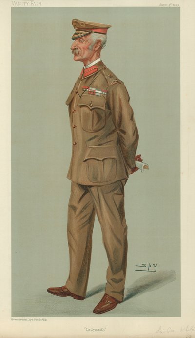 Generale Sir George Stuart White, Ladysmith, 14 giugno 1900, caricatura di Vanity Fair da Leslie Matthew Ward