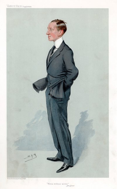 Guglielmo Marconi, fisico e inventore italiano e pioniere della telegrafia senza fili da Leslie Matthew Ward