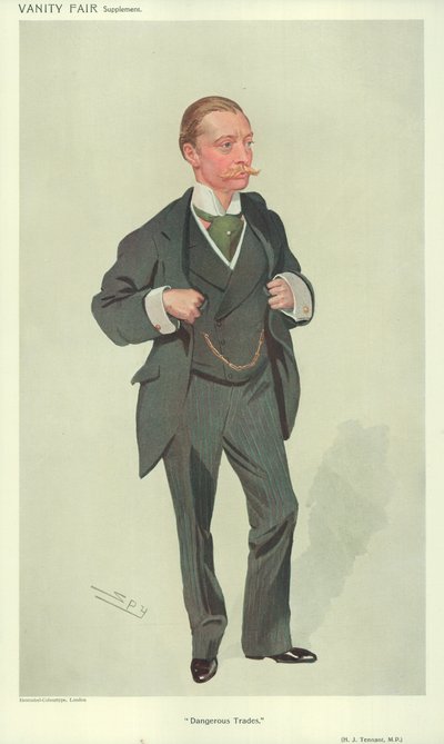 Harold J Tennant, MP, Mestieri pericolosi, 23 dicembre 1909, caricatura di Vanity Fair da Leslie Matthew Ward