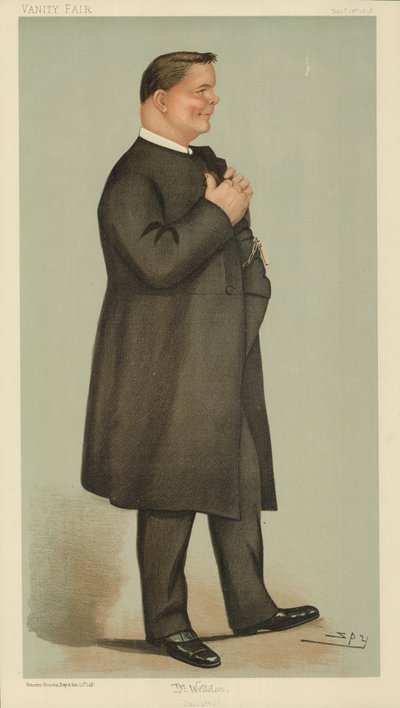 James Edward Cowell Weldon, il vescovo designato di Calcutta, Calcutta, 17 novembre 1898, caricatura di Vanity Fair da Leslie Matthew Ward