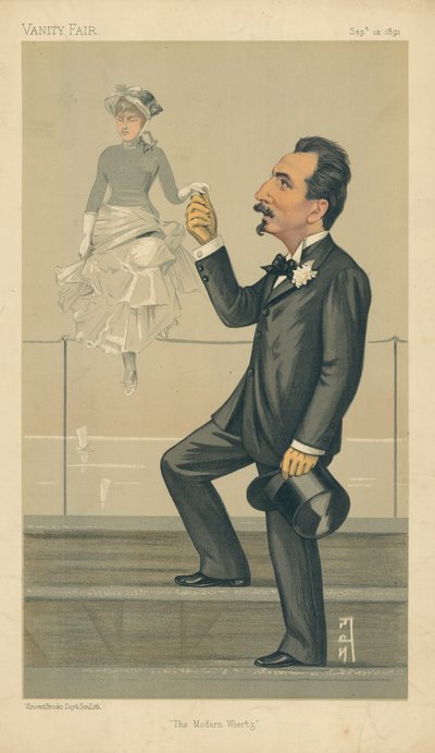 M Jan Van Beers, Il moderno Wiertz, 12 settembre 1891, caricatura di Vanity Fair da Leslie Matthew Ward