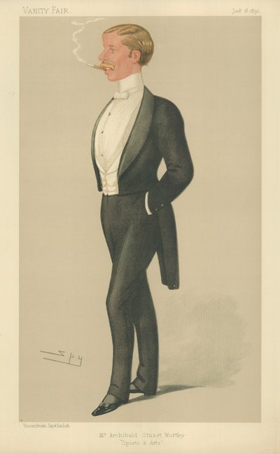 Mr Archibald John Stuart-Wortley, Sport e Arti, 18 gennaio 1890, caricatura di Vanity Fair da Leslie Matthew Ward