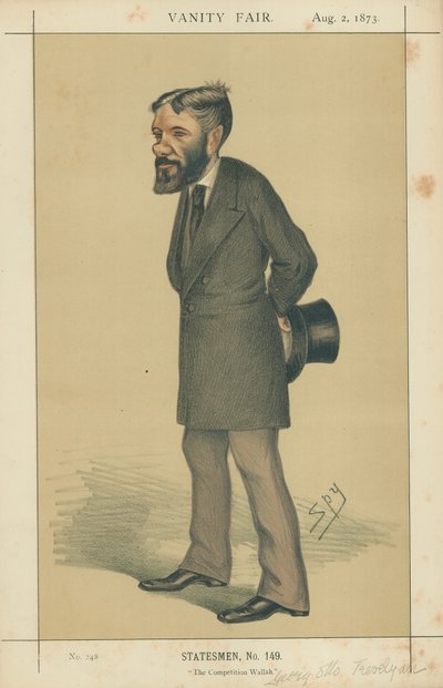 Mr George Otto Trevelyan, The Competition Wallah, 2 agosto 1873, caricatura di Vanity Fair da Leslie Matthew Ward