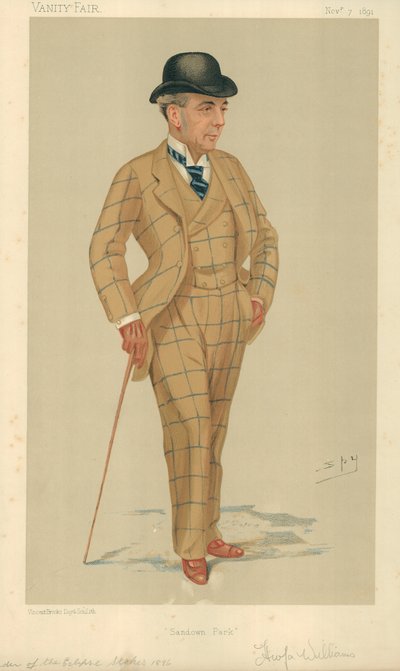 Mr Hwfa Williams, Sandown Park, 7 novembre 1891, caricatura di Vanity Fair da Leslie Matthew Ward
