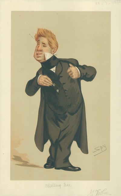 Mr John Laurence Toole, Spelling Bee, 29 luglio 1876, caricatura di Vanity Fair da Leslie Matthew Ward