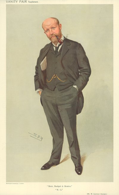 Mr W Gardner Sinclair, Beer Budget and Brains, 21 luglio 1909, caricatura di Vanity Fair da Leslie Matthew Ward