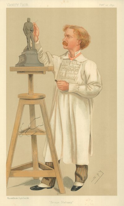 Mr William Hamo Thornycroft, statua in bronzo, 20 febbraio 1892, cartone animato di Vanity Fair da Leslie Matthew Ward