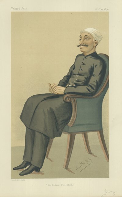 Nawab Sir Salar Jung, uno statista indiano, 14 ottobre 1876, caricatura di Vanity Fair da Leslie Matthew Ward