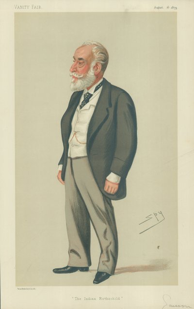 Sir Albert Abdallah David Sassoon, il Rothschild indiano, 16 agosto 1879, caricatura di Vanity Fair da Leslie Matthew Ward
