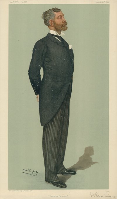 Sir Edgar Vincent, Finanza Orientale, 20 aprile 1899, caricatura di Vanity Fair da Leslie Matthew Ward