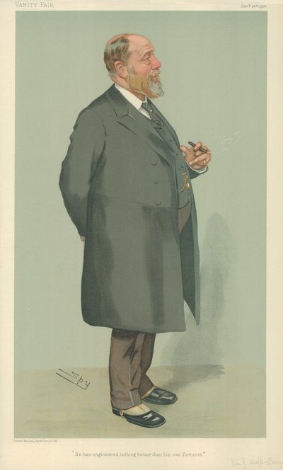Sir John Wolfe-Barr, ha ingegnerizzato niente di meglio delle sue fortune, 26 gennaio 1905, cartone animato di Vanity Fair da Leslie Matthew Ward