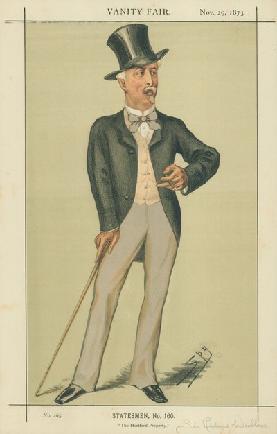Sir Richard Wallace, La Proprietà Hertford, 29 novembre 1873, caricatura di Vanity Fair da Leslie Matthew Ward