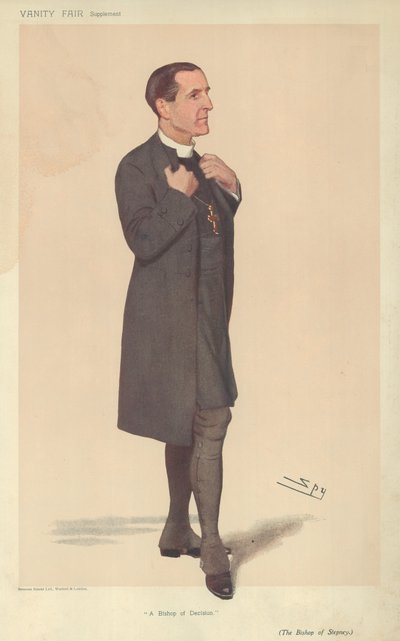 Il Vescovo di Stepney, un vescovo di decisione, 19 aprile 1906, caricatura di Vanity Fair da Leslie Matthew Ward