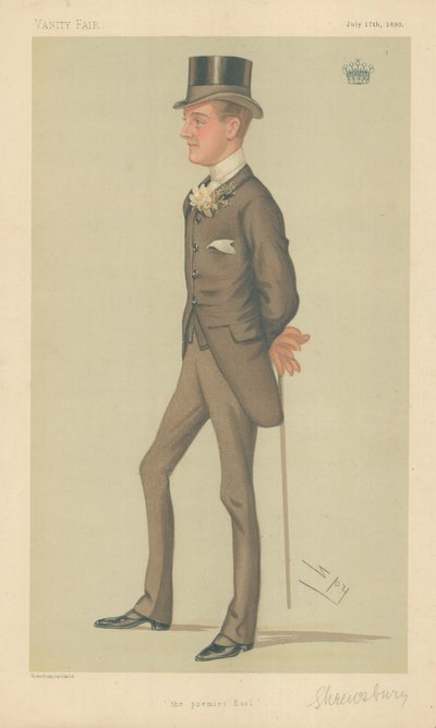 Il Conte di Shrewsbury e Talbot, Il Conte Premier, 17 luglio 1880, caricatura di Vanity Fair da Leslie Matthew Ward