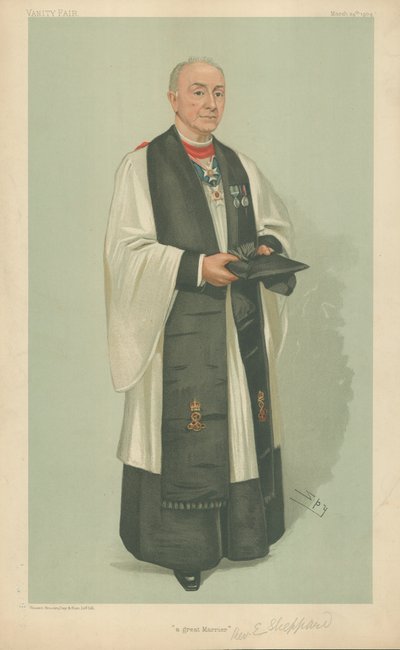 Il Rev. Edgar Sheppard, un grande celebrante di matrimoni, 24 marzo 1904, caricatura di Vanity Fair da Leslie Matthew Ward