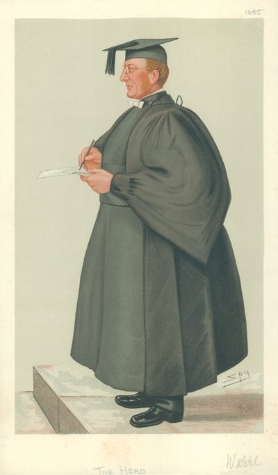 Il Rev Edmond Warre, Il Capo, 20 giugno 1885, caricatura di Vanity Fair da Leslie Matthew Ward