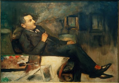 Lesser Ury che fuma nello studio (Autoritratto) da Lesser Ury