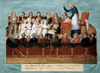 Rivoluzione francese: cittadini di Parigi che offrono i loro gioielli alla Convenzione Nazionale da Lesueur Brothers
