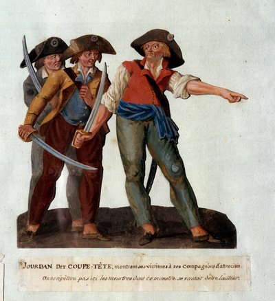 Rappresentazione di Mathieu Jouve Jourdan detto Jourdan Coupe-Tete (1749-1794), un crudele rivoluzionario famoso dopo i massacri della Glacière ad Avignone nell