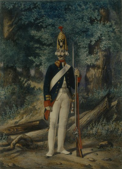 Granatiere del Reggimento Preobrazhensky nel 1800, 1840s da Lev Alexandrovich Belousov