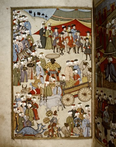 Impero Ottomano: Il Bazar a Istanbul, c.1720 (miniatura) da Levni Levni