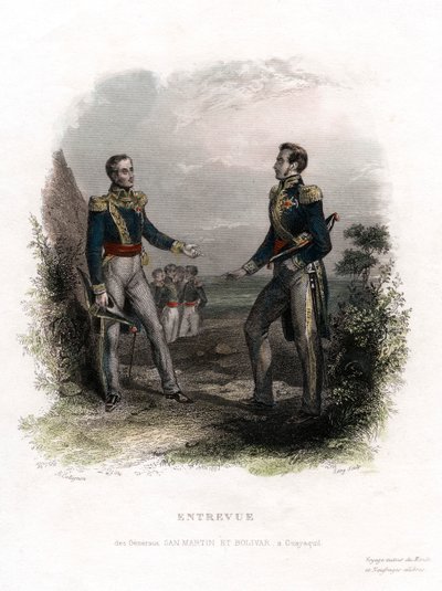 Incontro tra i generali San Martin e Bolivar, Guayaquil, Ecuador da Levy