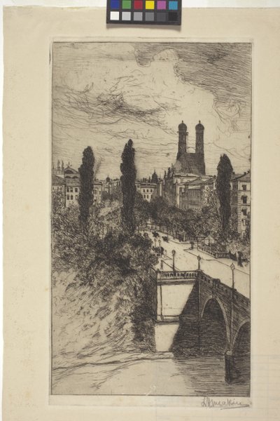 Maximilianstrasse e Frauenkirche, Monaco, Baviera da Lewis Henry Meakin