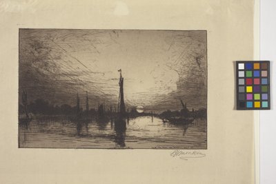 Tramonto sul Reno vicino a Colonia da Lewis Henry Meakin