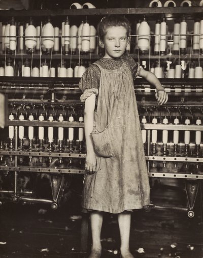 Addie Card, 12 anni. Filatrice in una fabbrica di cotone, North Pownal, Vermont da Lewis Hine