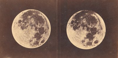 Luna piena: La luna a sinistra è stata fotografata il 2 giugno 1871. La luna a destra è stata fotografata... da Lewis Morris Rutherfurd