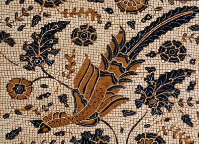 Batik con design tradizionale chiamato peksi podang, Surakarta, Giava, Indonesia (dettaglio) da Unbekannt Unbekannt