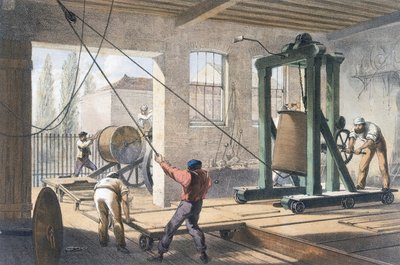 Filo telegrafico presso i lavori di Greenwich da Unbekannt Unbekannt