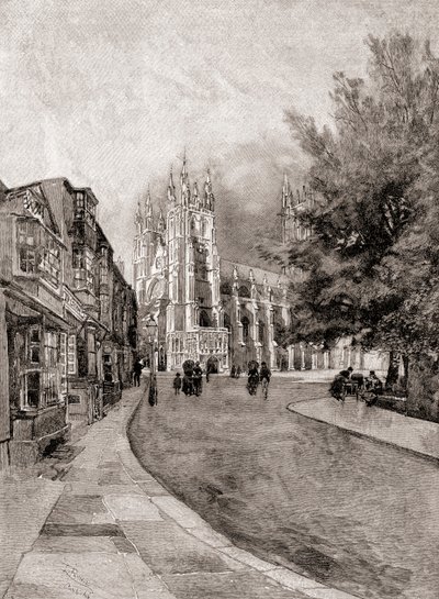 Cattedrale di Canterbury, da Christchurch Gateway, da The Century Magazine, pubblicato 1887 da Unbekannt Unbekannt