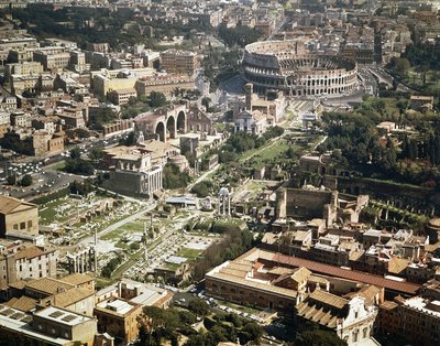 Colosseo o Anfiteatro Flavio, vista aerea, 70-80 d.C., Roma, Italia da Unbekannt Unbekannt