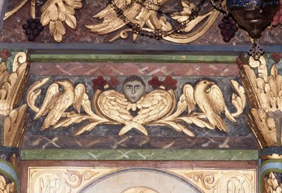 Decorazione, (dettaglio) di iconostasi nella chiesa bizantina di San Giorgio, Anidri, Creta, Grecia (foto) da Unbekannt Unbekannt