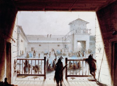 Fort Laramie, di Alfred Jacob Miller (1810-1874), acquerello, USA da Unbekannt Unbekannt