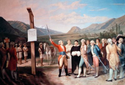 Fondazione della città di Ibarrada da parte di Cristobal de Troya nel 1606, Ecuador da Unbekannt Unbekannt