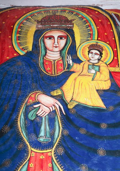 Affresco raffigurante Maria e il Bambino, Chiesa di Nostra Signora Maria di Sion (XVII secolo), Axum (Lista del Patrimonio Mondiale dell